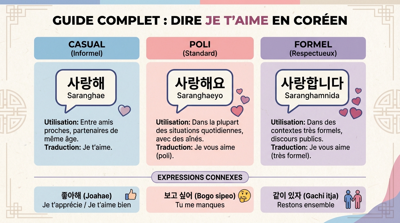 Comment dire je t'aime en coréen : guide complet 1 Contextes d'utilisation