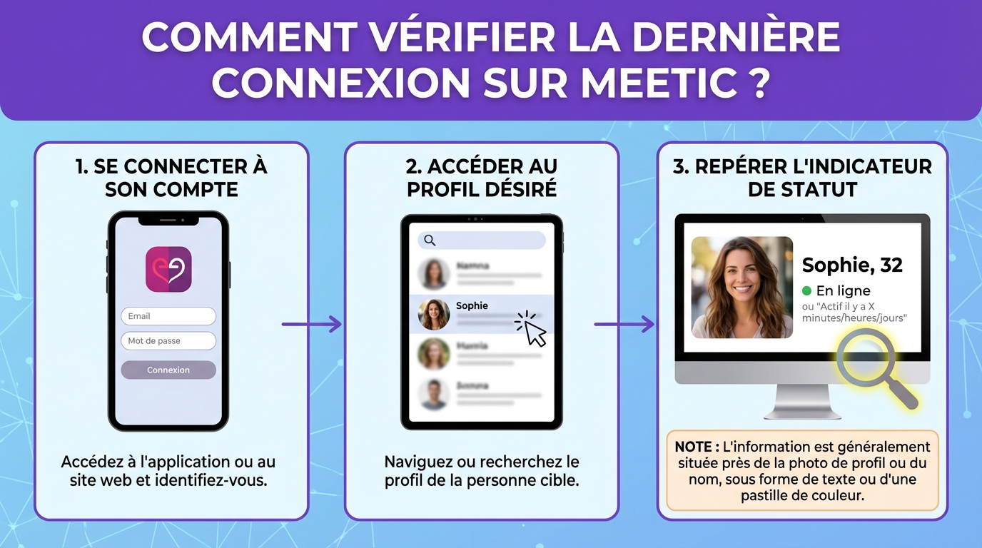 Comment vérifier la dernière connexion sur meetic ? 1 Comment vérifier la dernière connexion
