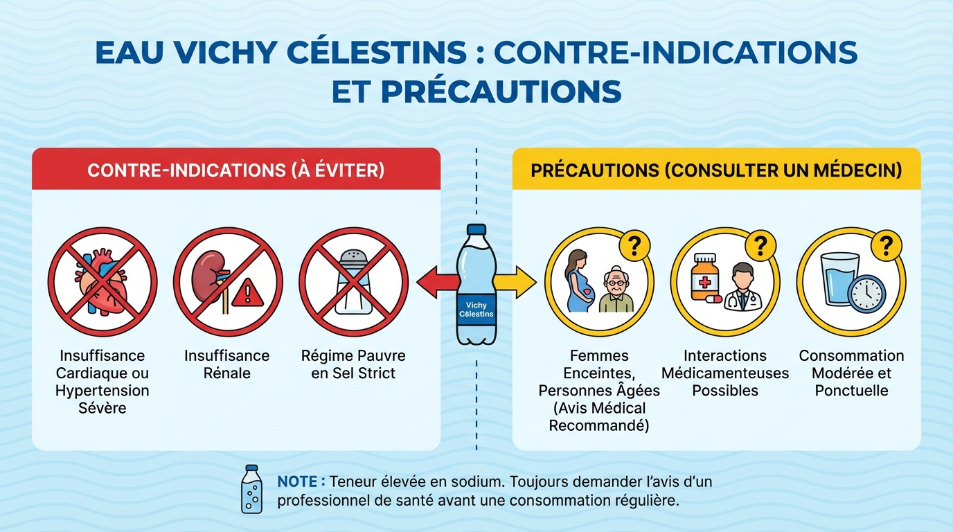 Contre-indications de l'eau Vichy Célestin