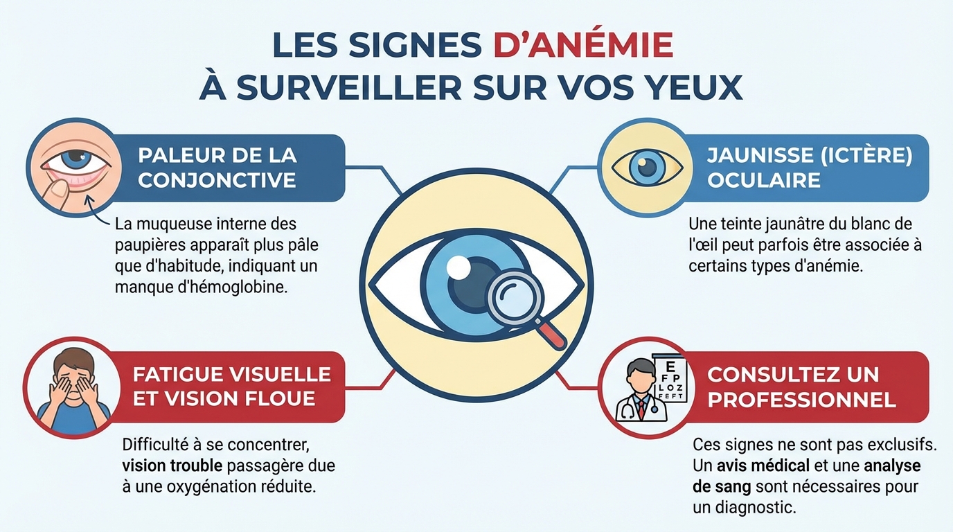 Les signes d'anémie au niveau des yeux