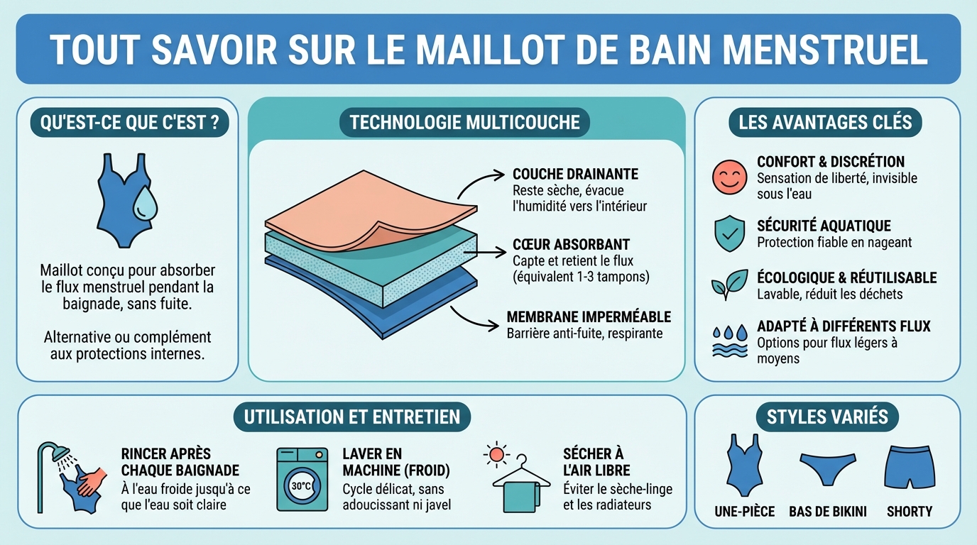 Les différents modèles de maillots de bain menstruels