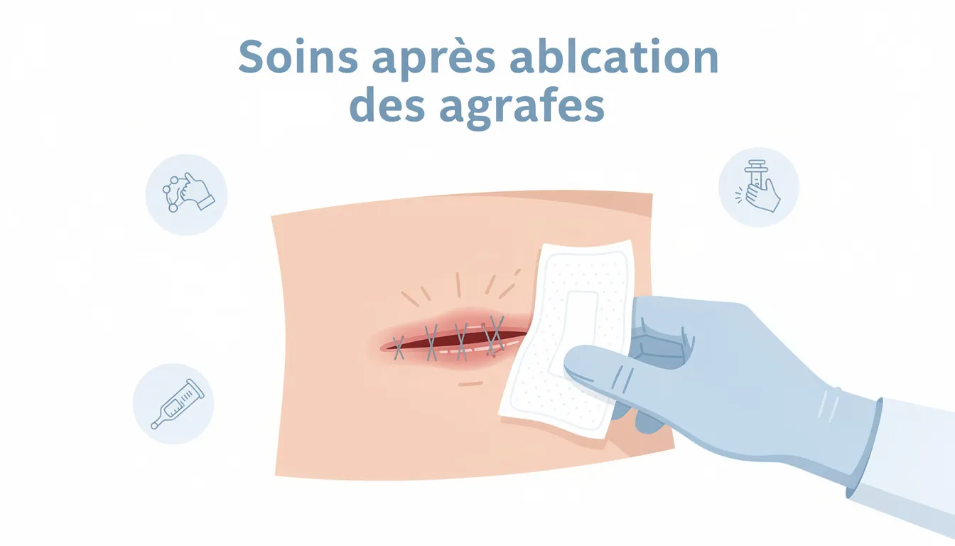 Soins après ablation des agrafes